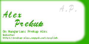 alex prekup business card